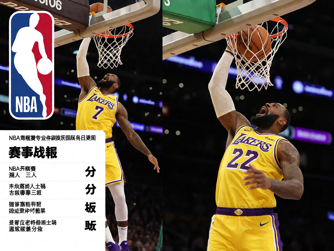 NBA常规赛湖人队比赛精彩扣篮瞬间